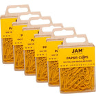 JAM Paper Coloured Standard Paper Clips, Small, Yellow Paperclips, 6 Packs of 100, 600 Total (2183756g)-Yellow