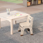 Flash Furniture Bright Beginnings Commercial Grade Wooden Classroom Chairs, 9" Seat Height with Foot Caps - Natural - Set of 2-Available in Multiple Seating Sizes
