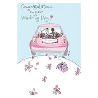 Rosedale 5-1/2" x 8" Congratulations On Your Wedding Day Greeting Cards And Envelopes, 12 Pack (18011)-Printed on premium uncoated card stock
