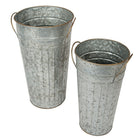 Truu Design Farmhouse Modern Collection, Vase, Set of 2, 10 x 13.75 inches, Industrial Silver-L: 13.75”H x 10”D / S: 12”H x 7.5”D in dimensions