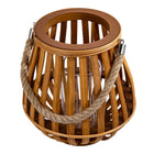 Truu Design Decorative Wooden Lantern, 10 x 18 inches, Brown-Table top display