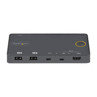 Startech Startech 2 Port Hybrid USB-A and HDMI & USB-C KVM Switch-KVM Switch, Compact Desktop and/or Laptop HDMI KVM Switch