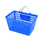 FuTECH Chrome Handle Shopping Baskets - 18.5"L x 13"W x 10"H - Blue - 4 Pack-Blue