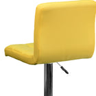 Flash Furniture Contemporary Yellow Quilted Vinyl Adjustable Height Barstool with Chrome Base-CA117 Fire Retardant Foam