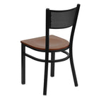 Flash Furniture HERCULES Series Black Grid Back Metal Restaurant Chair - Cherry Wood Seat - 2 Pack-.625" Thick Plywood Seat