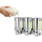 Aviva Dispenser 3, Chrome-Includes handy storage hooks for razors and accessories