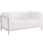 Flash Furniture HERCULES Imagination Series Contemporary Melrose LeatherSoft Loveseat with Encasing Frame - White-Contemporary Style