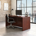 Sauder 59"W Affirm Desk - Classic Cherry- Melamine top surface is heat, stain, and scratch-resistant