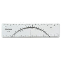 C-THRU Imperial Protractor Ruler, 6", Clear, 12 Pack-Laminated for durability