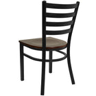 Flash Furniture HERCULES Series Black Ladder Back Metal Restaurant Chair - Mahogany Wood Seat-Mahogany Finished Wood Seat