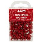 JAM Paper Push Pins, Red Pushpins, 2 Packs of 100, 200 Total (2242955a)-2 Packs of 100