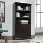 Sauder Miscellaneous Storage Bookcase With Doors - 5 shelves - 69.76" H - Estate Black (426412)-69.76"H x 35.28"W x 13.23"D