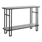 Monarch Specialties 3576 48"L Accent Table - Grey/Black Metal Hall Console-Contemporary reclaimed wood look surfaces in a Grey wash colour