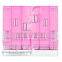 Azar 24-Piece Pegboard Wall Organizer Kit with Two Panels and Accessory Assortment - Pink-Sold in Multiples of: 1
