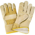 Zenith Safety Fitters Patch Palm Gloves, 2X-Large, Grain Cowhide Palm, Cotton Fleece Inner Lining - 12 Pack-Cuff Material: Rubberized
