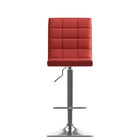 CorLiving DPU-954-B Adjustable Bonded Leather Barstool, Red and Chrome, 2 Pack-Red bonded leather upholstery