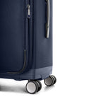Bugatti Nashville 25.25" Hybrid Hardside/Softside Spinner Check-in Luggage - Navy-Maximum manoeuverability in any direction with the double 360-degree spinner wheels (8 wheels)