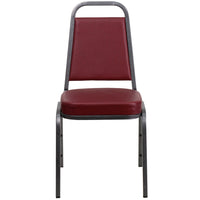 Flash Furniture HERCULES Series Trapezoidal Back Stacking Banquet Chair with Silver Vein Frame - Burgundy Vinyl-Multipurpose Banquet Chair