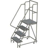 Tri-Arc Manufacturing Deep Top Step Rolling Ladder, Platform Height: 40", No. of Steps: 4, Step Width: 24"(KDSR104246-D2)-No. of Steps: 4