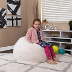 Flash Furniture Small Furry Kids Bean Bag Chair - White-Machine Washable Removable Slip Cover