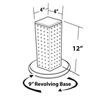 Azar Displays 12" x 4" x 4" 4-Sided Revolving Pegboard Counter Display, Blue (700220-BLU)-12"H x 4"W x 4"D