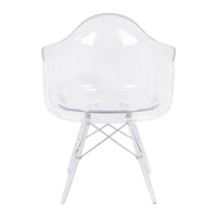 Nicer Furniture Eiffel Style Armchair with Transparent Clear Legs-High quality heavy-duty plastic molded seat 