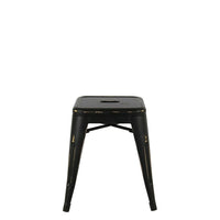 Plata Import Mini Tolix Stool, Antique Black (TH-1001E-18-B)-Bar Stool
