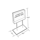 Azar Small Acrylic Block Sign Holder On Chrome Stand For Counter, 8.5" x 5.5"  (104560)-Clear Acrylic