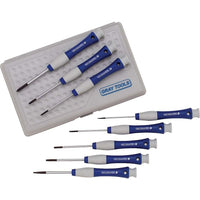 Gray Tools 8 Piece Precision Screwdriver Set, Slotted & Phillips-Contains: Phillips® No.: 00, 0, & 1 and Slotted No.: 5/64", 3/32", 11/64", 9/64" and 5/32".