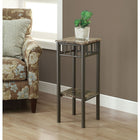 Monarch Specialties 3044 Accent Table - Espresso Marble/Bronze Metal-Elegant classy look