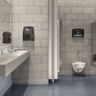 Scott Essential Manual Hard Roll Towel Dispenser - for Purple Core Scott Roll Towels - 12.63" x 16.13" x 10.2" - Black - 1 Pack-Features a durable, shatter-proof cover with window, so you can check supply levels without opening the dispenser.
