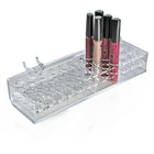 Azar Displays 36 Oval Slot Mascara & Cosmetic Tray For Pegboard, Slatwall/Counter Top, Clear, 2 Pack (225522)-2-1/8"H x 10-1/4"W x 3"D