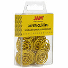 JAM Paper Colored Circular Paper Clips - Yellow - 2 Packs of 50-Quantity: 50 per box; 2 Boxes