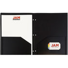 JAM Paper Plastic Heavy Duty 3 Hole Punched 2 Pocket School Folders, Black, 108 Pack (383HHPBUA)-Colour: black