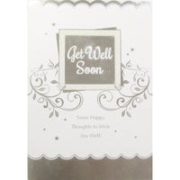 Rosedale 5-1/2" x 8" Formal Get Well Soon Greeting Cards And Envelopes, 12 Pack (17215)-Printed on premium uncoated card stock