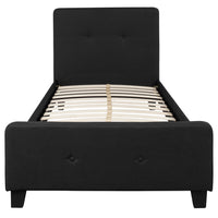 Flash Furniture Tribeca Twin Size Tufted Upholstered Platform Bed - Black Fabric-Platform Bed