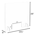 Safco Freestanding Sneeze Guard - Acrylic - Clear-Quickly and easily assemble the portable sneeze guard by sliding the feet into the pre-cut slots on the base of the shield panel - no tools required