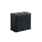 Step N' Sort 3 Compartment Trash and Recycling Bin - 60 L - Black-Three inner bins are remvable and made from recycled plastic