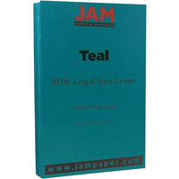 JAM Paper Matte Legal Cardstock, 8.5 x 14, 80lb Teal Blue, 50/Pack (16729449)-Colour: Teal