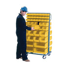 Kleton Mobile Bin Racks - Double Sided - Rack & Bin Combination, Double-Sided, 96 Bins, 36"W x 24"D x 63"H-Capacity: 1000 lbs.