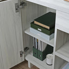 Sauder 60"W Porto Palma Desk - Haze Acacia-Finished on all sides for versatile placement.