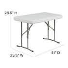 Flash Furniture Plastic Folding Table & Bench Set-Benches store underneath table top