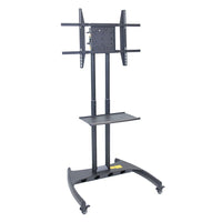 Luxor Adjustable Flat Panel Cart with Swivel Mount, Black, (FP3500)-The FP3500 Model Adjustable height rotating LCD/LED mount rotates 90 degrees. Display locks to mount.