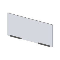 Mark Maker Modular Sneeze Guard Front - 47.5" W x 23.5" H panel 1/4" Clear Acrylic -2 12" aluminum bottom rails -no pass through-Attach modular panel sides to extend the length of your divider using Plastic Living Hinges (Flex Hinges).