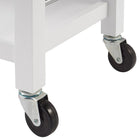 TRINITY Kitchen Cart with Drawers & Tray, White (TBFLWH-1404)-Stationary legs include feet pads to prevent scratching your floors