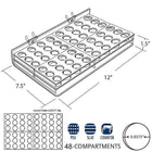 Azar Displays 15/16" 48 Round Slot Mascara/Wand Tray For Pegboard, Slatwall/Counter Top, Clear, 2 Pack (225582)-Clear