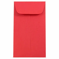 JAM Paper #6 Coin Business Coloured Envelopes - 3.375" x 6" - Red Recycled - 50 Pack-Colour: Red Coin Envelopes