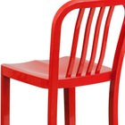 Flash Furniture 30" High Red Metal Indoor-Outdoor Barstool with Vertical Slat Back-Galvanized Steel Construction