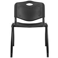 Flash Furniture HERCULES Series 880 lb. Capacity Black Plastic Stack Chair-Multipurpose Stack Chair