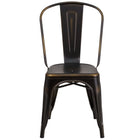 Flash Furniture Distressed Copper Metal Indoor-Outdoor Stackable Chair-Stackable Bistro Style Chair